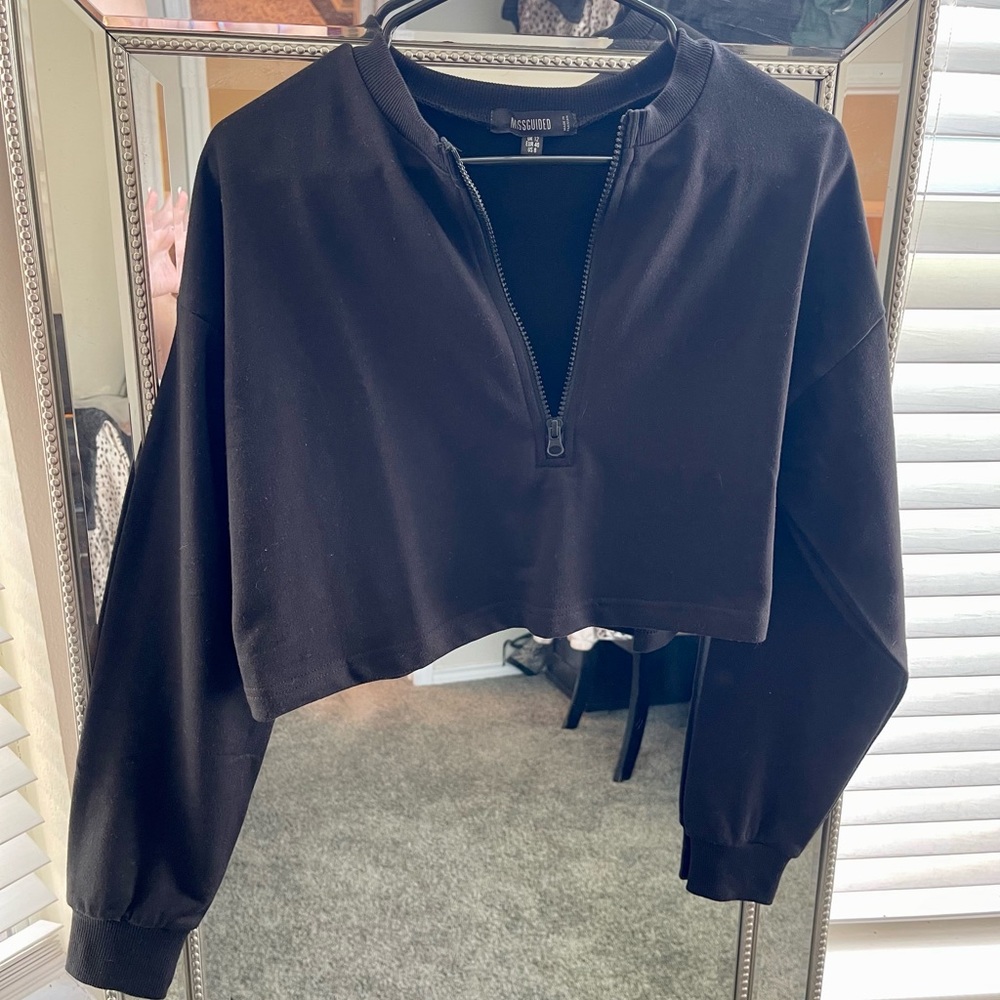 Missguided Cropped Half Zip